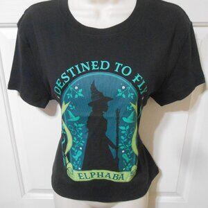 NEW WICKED T-SHIRT TOP DESTINED TO FLY ELPHABA SIZE XL JUNIORS UNIVERSAL STUDIOS
